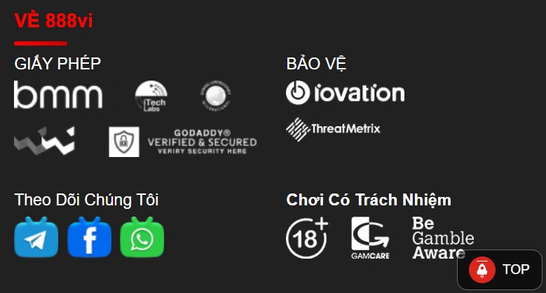 Giấy phép và Bảo mật của 888vi